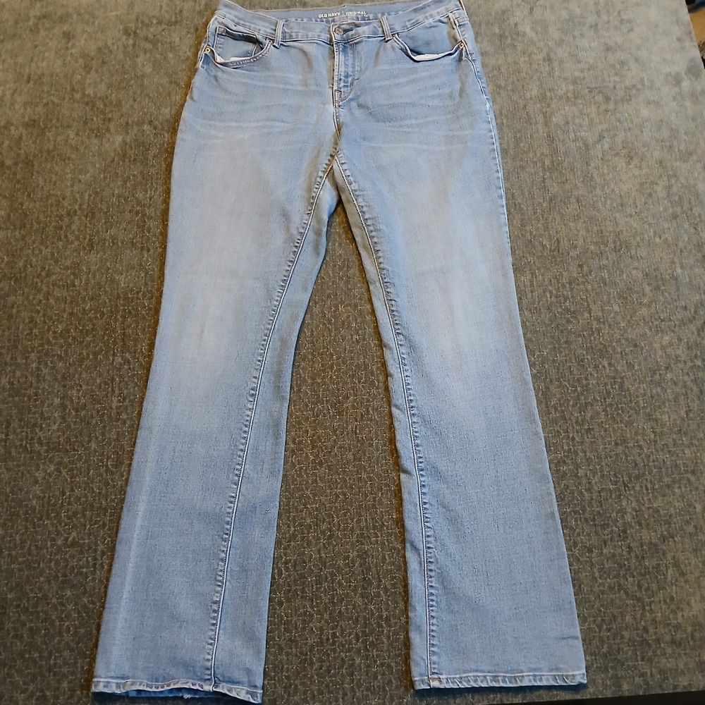 Old Navy Original Mid-Rise Light Wash Jeans Womens Size 12 Long Blue Denim